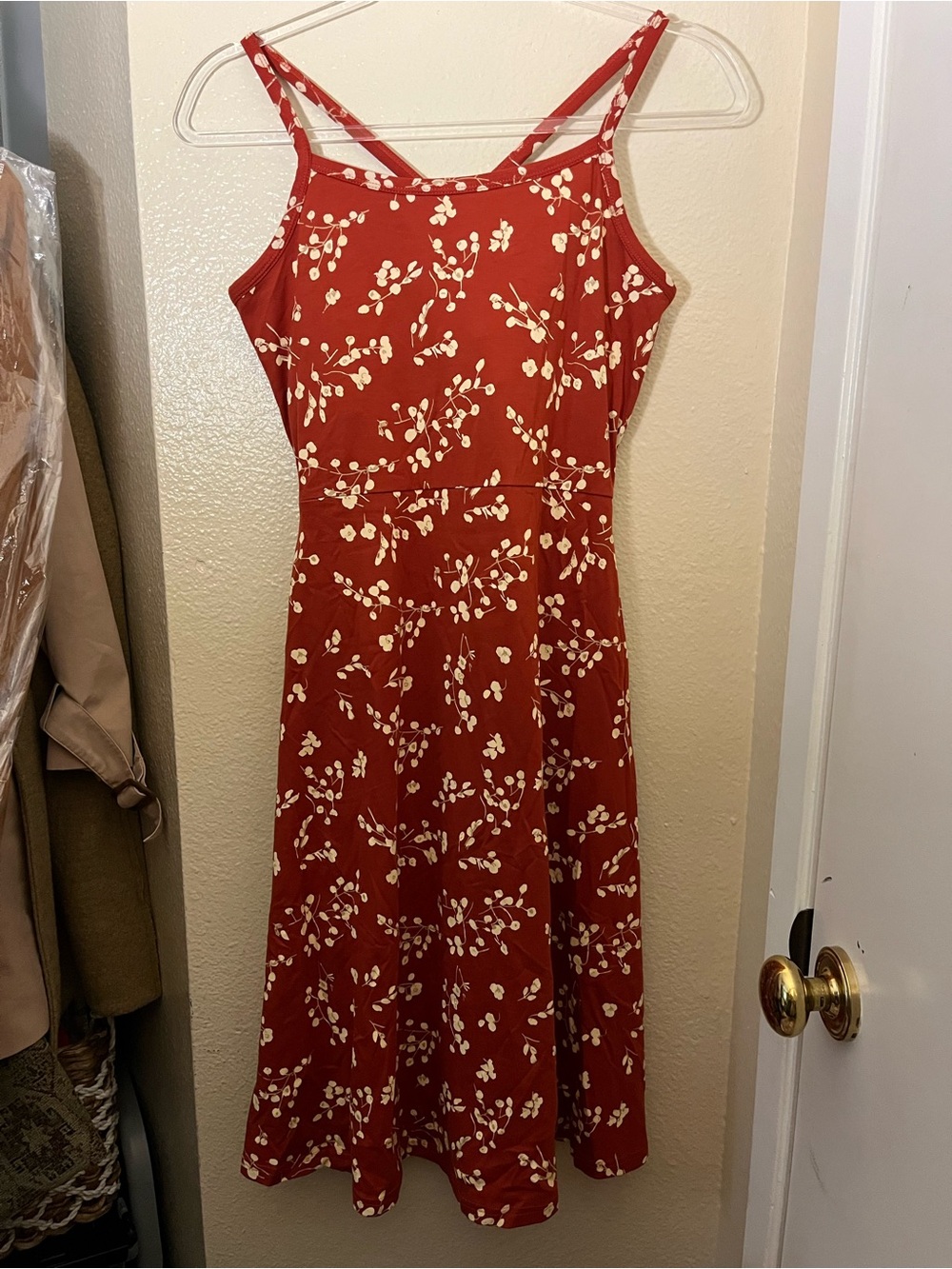 Pact Fit and Flare scattered Sprigs Tandoori Midi Dress - Picture 6 of 11